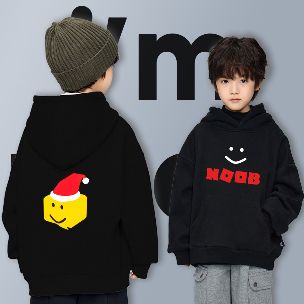 I Am Noob Cotton แขนยาว Hoodie เด็ก Hoodie Cotton Kid'hoodie พิมพ์น่ารักไม่มีการย้อมสี ไม่มีการเปลี่