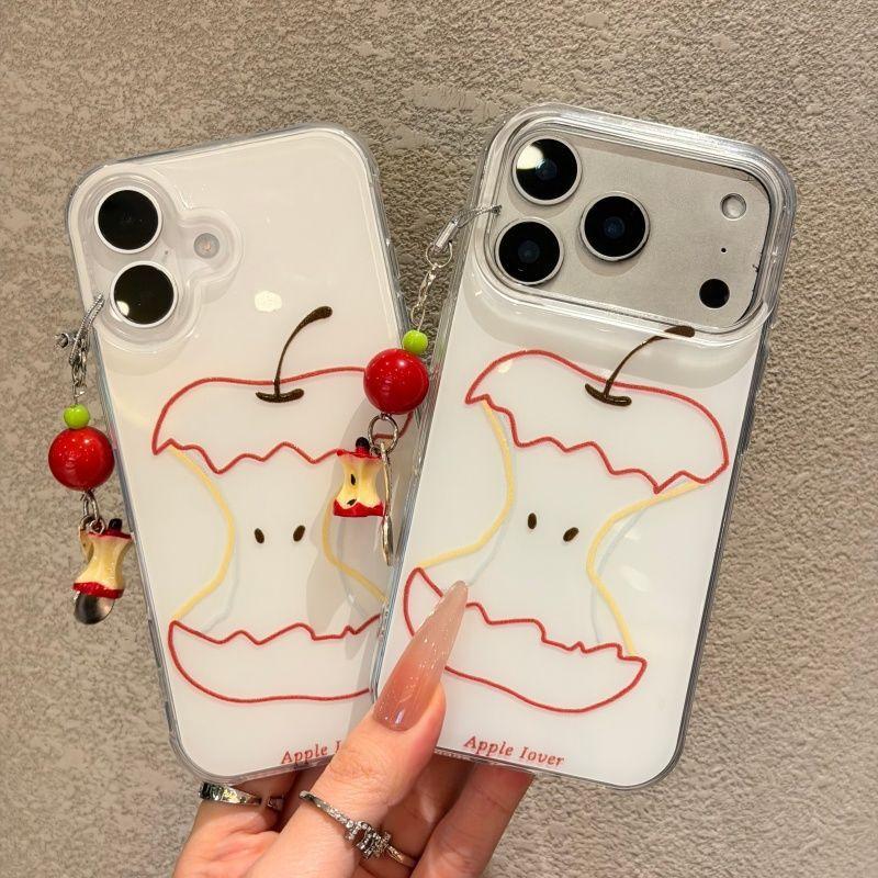 Imdปลอกสองชั้นสําหรับiPhone 17 Air 16 15 14 13 12 11 Pro XR X XS Max 8 7 Plus Red Fruit Core Chain S