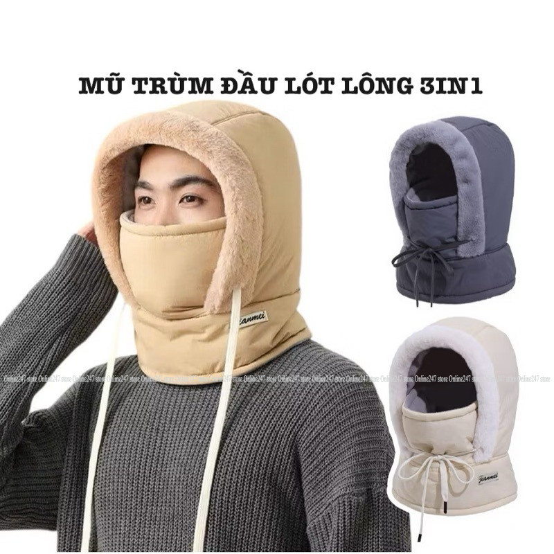 Online24/7 - หมวกผ้าฟลีซ-ไลน์กันน้ํา