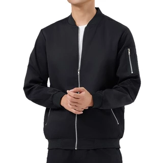 M-5XL เสื้อแจ็คเก็ตบอมเบอร์สไตล์อเมริกันสำหรับใส่ทำงาน เสื้อโค้ทคอเบสบอลสำหรับผู้ชาย เสื้อแจ็คเก็ตสำหรับผู้ชาย