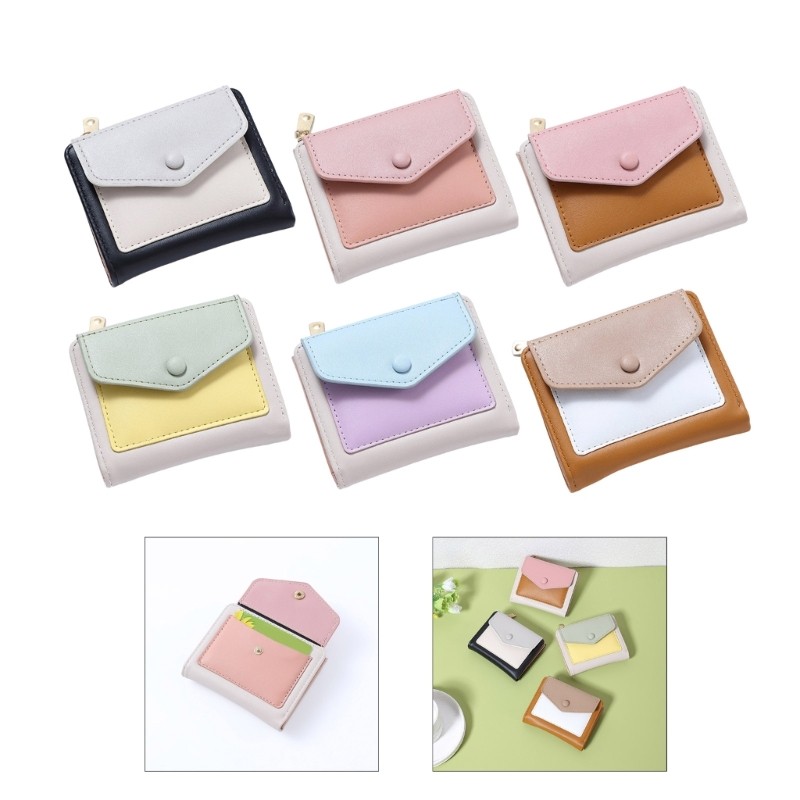 DE Compact Wallets Card Holder Ladies Purse Money Bag Clutches Purses Bifold Purses