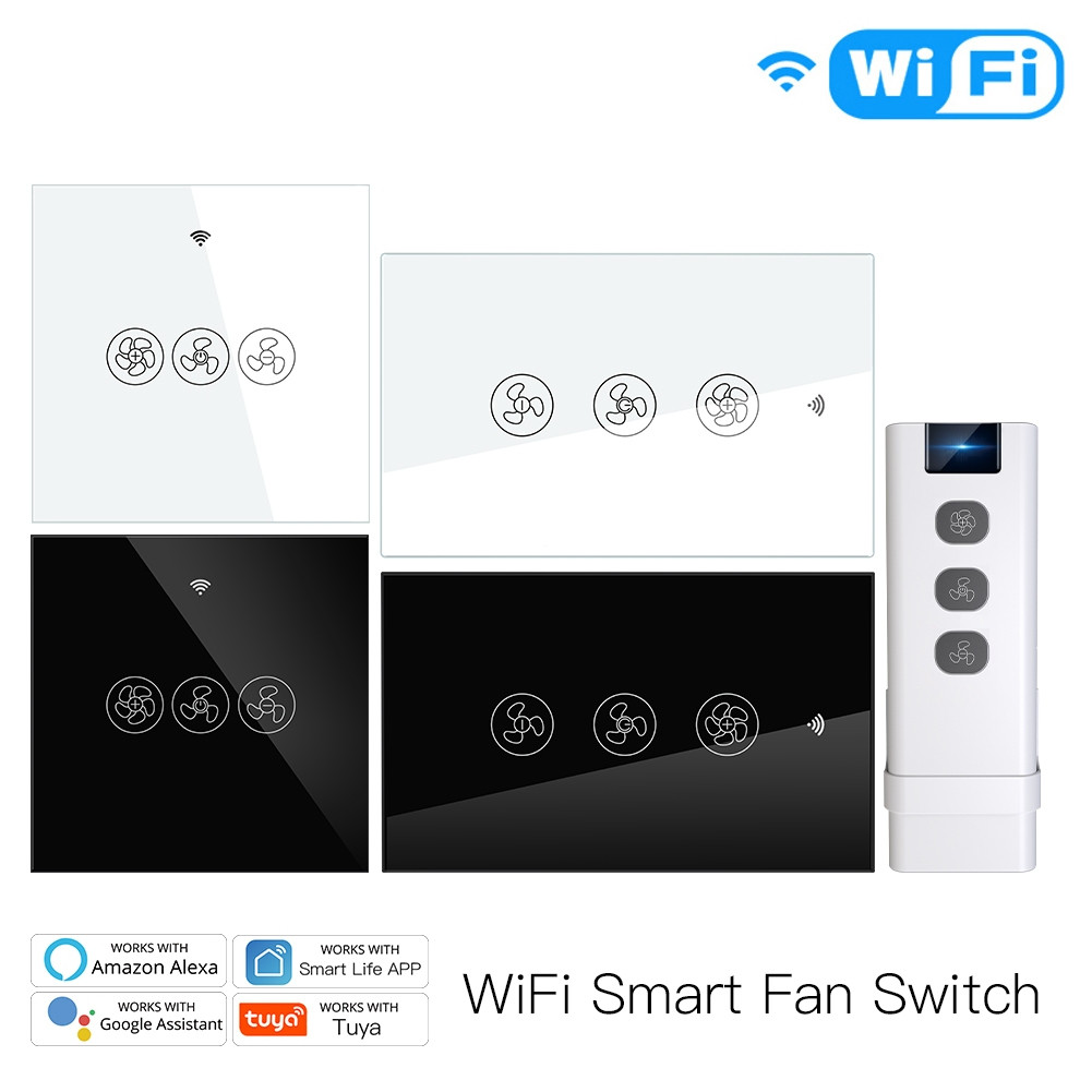 2 Way/3 Way Control WiFi สมาร์ทพัดลมเพดานสวิทช์ Smart Life/Tuya App รีโมทคอนโทรลไร้สายทํางานร่วมกับ 