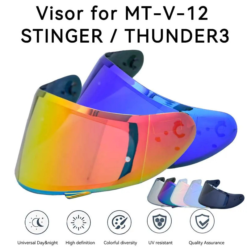 ReadyStockHelmet Visor สําหรับหมวกกันน็อค MT-V-12 สําหรับหมวกกันน็อค MT Stinger และ THUNDER 3 มี 9 ส