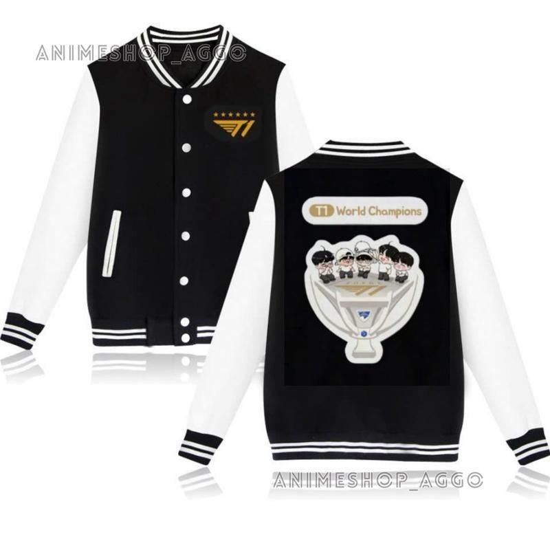 T1 6 STAR 2025 World Champions bomber Jacket Loose Form Genz สไตล์สําหรับผู้ชายและผู้หญิงทุกขนาดแนวโ