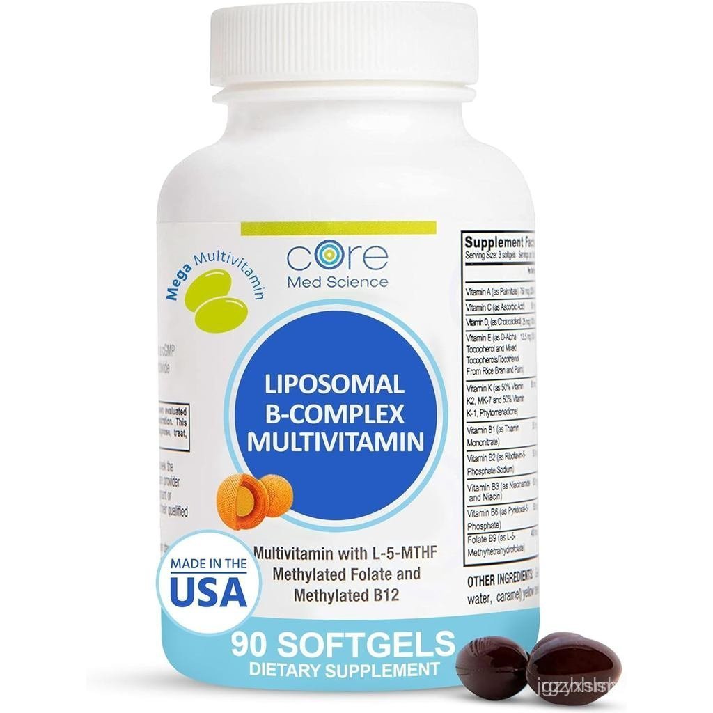 Core Med Science Liposomal Methylated Multivitamin B-Complex, 90 Softgels - อาหารเสริมวิตามิน Super 