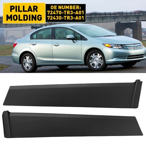 Door Pillar Molding Front Driver Passenger Side For 2012-2015 Honda Civic 4 Dr I