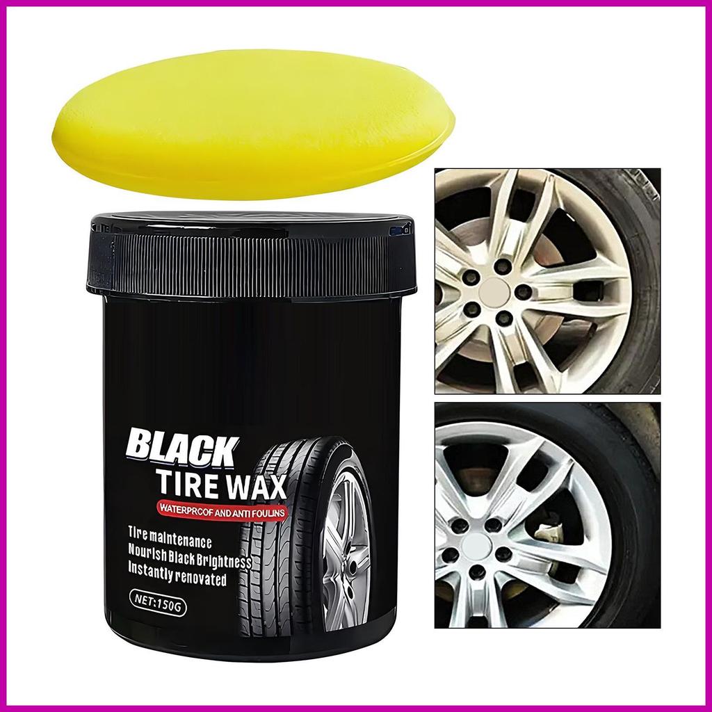 Tyre Shine สําหรับรถยนต์ 150g ขอบทําความสะอาดพร้อมฟองน้ํากันน้ํา Auto Tyre Shine สําหรับรถยนต์ภายนอก