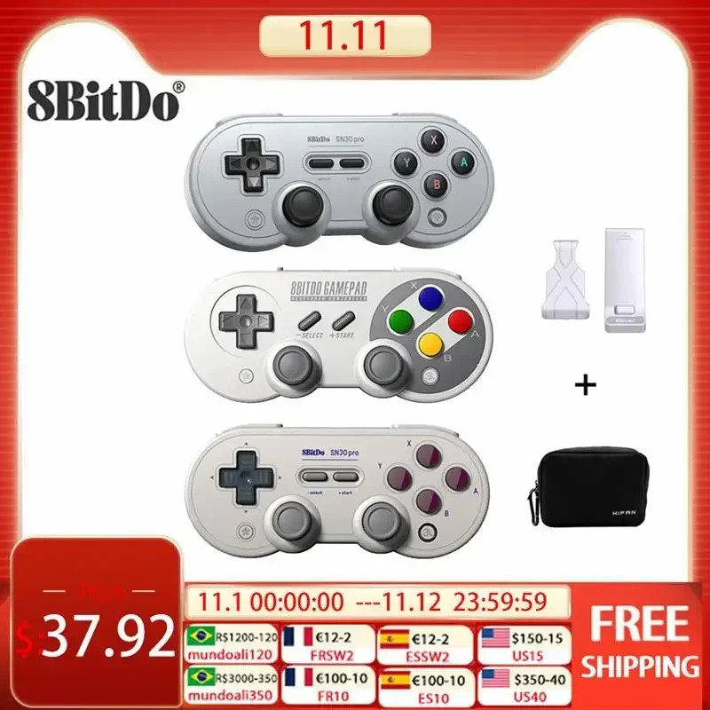 สูงสุด! 8bitdo Sf30 Pro Sn30 Pro เกมแพดไร้สายบลูทูธจอยสติ๊กสําหรับ Nintendo Switch Oled Windows Andr