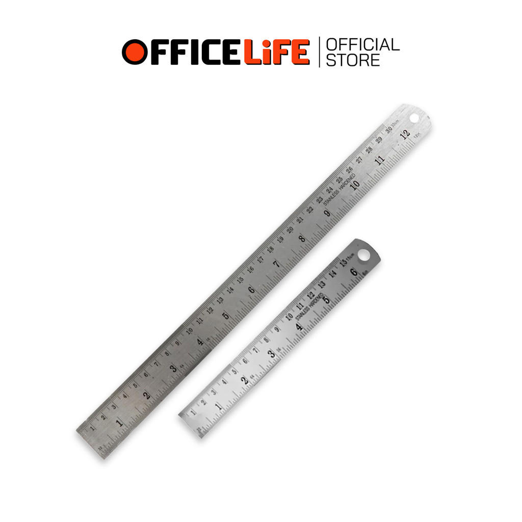 Stainless Hardened ฟุตเหล็ก ไม้บรรทัดเหล็ก ขนาด 6 นิ้ว / 12 นิ้ว ( 1 ชิ้น )