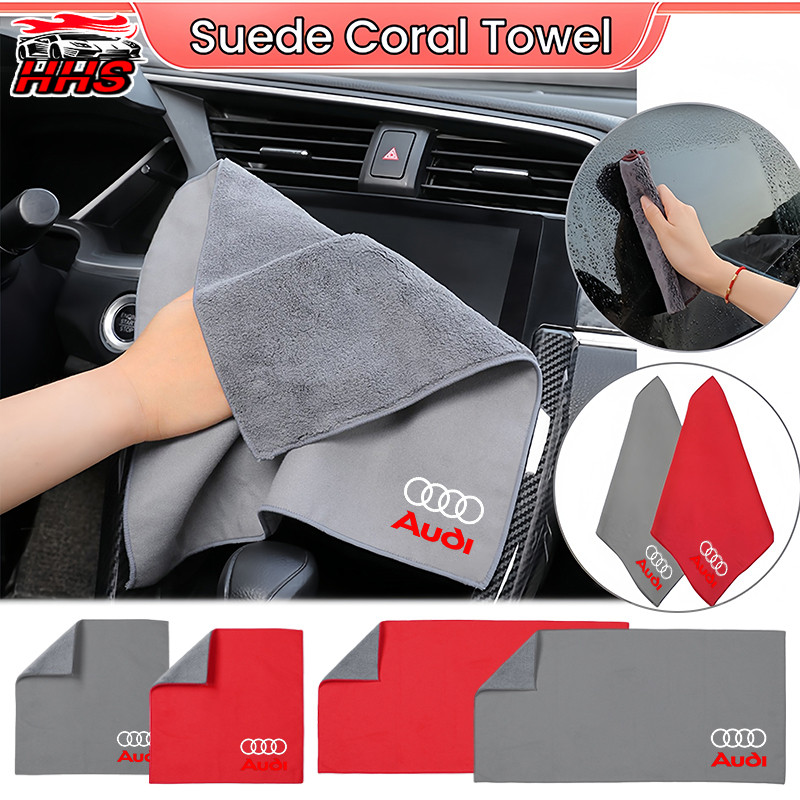 Audi Premium ไมโครไฟเบอร์ล้างรถผ้าเช็ดตัวแห้ง Super ดูดซับผ้าเช็ดตัวล้างรถแว็กซ์ขัดผ้าเช็ดตัวอุปกรณ์