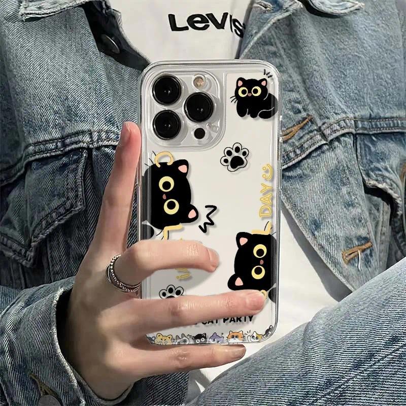 น่ารักแมวดําเคสโทรศัพท์สําหรับVivo X21 UD X21i X21S X20 Plus X9 Pro X9S Plus T3 Pro T4X T2X T2 T1 T1