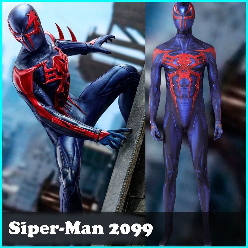 BH2 Spider-Man ข้าม Spider-Verse Spiderman 2099 Miguel OHara คอสเพลย์เครื่องแต่งกาย Tights ชุดฮาโลวี