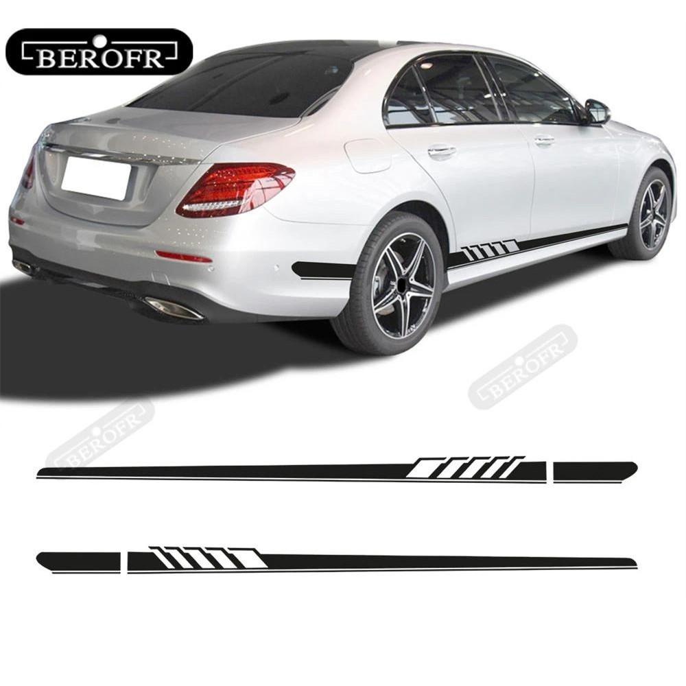 สําหรับ Mercedes Benz E Class AMG Edition ด้านข้างกระโปรงประตูด้านข้างสติกเกอร์ W212 W213 E200 E250 