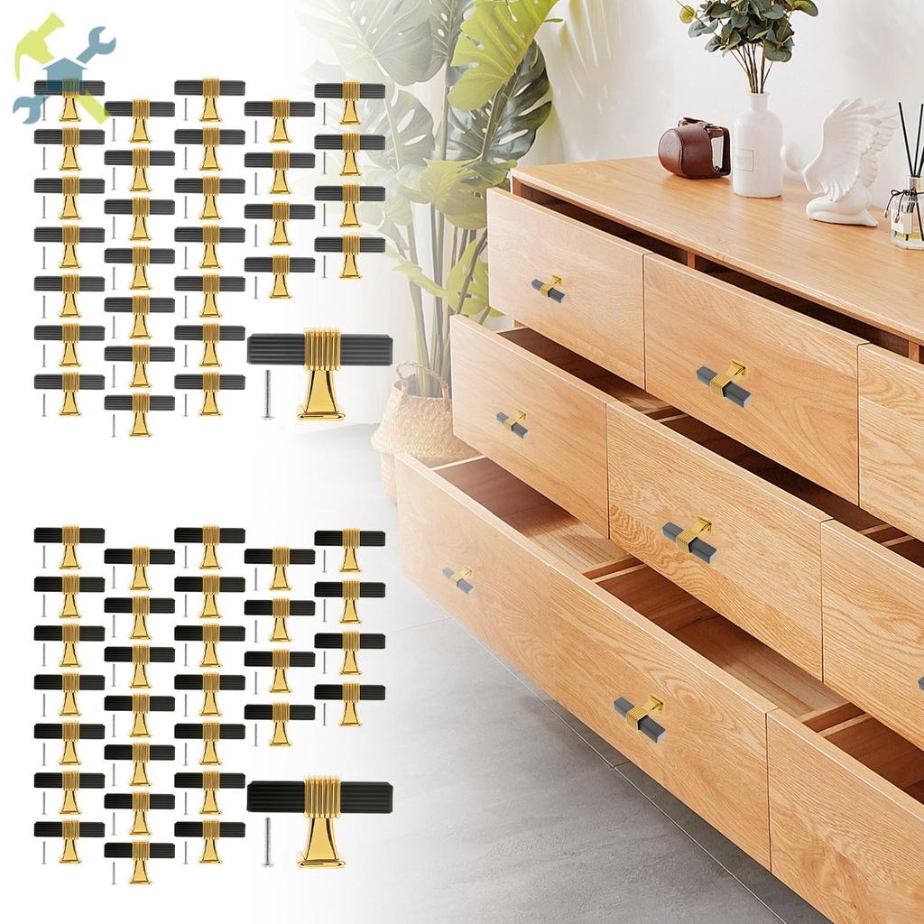 30 ชิ้นสีดําและสีขาวตู้ดึงอลูมิเนียมอัลลอยด์ตู้ดึงตกแต่งตู้ครัวจับ SHOPTKC2892