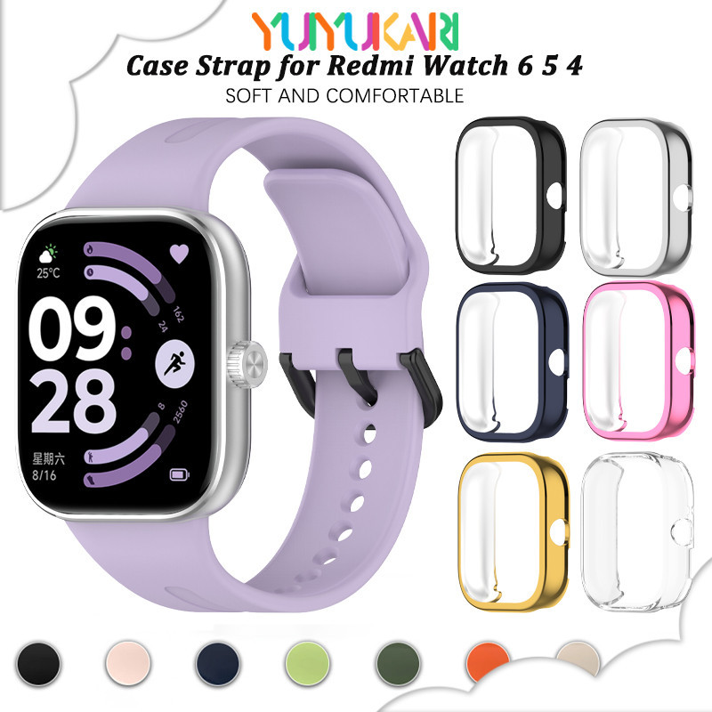 TPU กรณียางวงสำหรับ for Redmi Watch 6 5 4 อุปกรณ์ป้องกันหน้าจอป้องกัน Gores สำหรับ for Xiaomi Redmi Watch 6 5 4