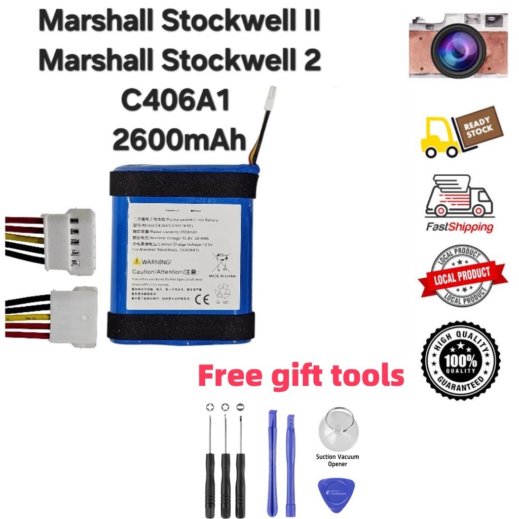 MARSHALL Stockwell 2 Stockwell II 2600mAh 5สาย C406A1 3-cell Bluetooth Battery แบตเตอรี่ แบตลำโพง มี