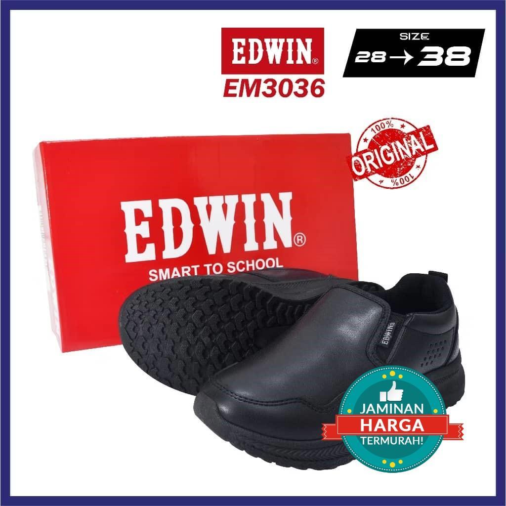 EDWIN Kasut Sekolah Hitam Edwin EW3036