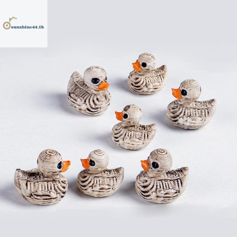 FOURSUN 5PCS Mini Ducks Skeleton ตกแต่งฮาโลวีนเรซิ่นน่ากลัวเป็ด Miniatures ตกแต่งบ้าน Figurines Micr