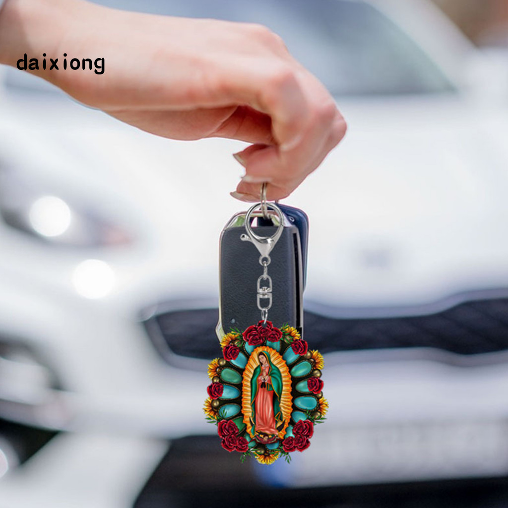 <COD> พวงกุญแจ Lady of Guadalupe พวงกุญแจตกแต่งสองในหนึ่งเดียว Lady of Guadalupe พวงกุญแจอะคริลิคพร้