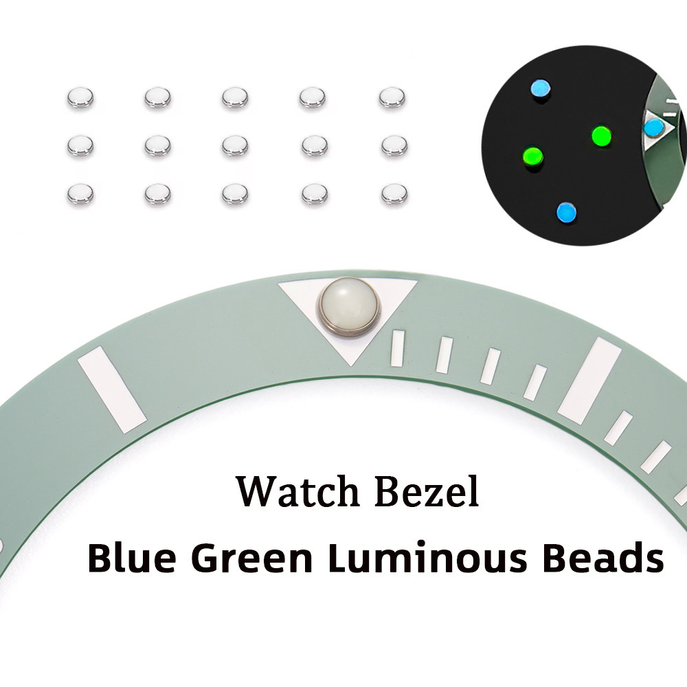 Bezel Luminous ลูกปัดสําหรับน้ํา Ghost ลูกปัดสีขาวสีฟ้าสีเขียว Luminous Pip นาฬิกา BEZEL ใส่ 12 OClock Lume Pearl Dot Mod อะไหล่อุปกรณ์เสริม