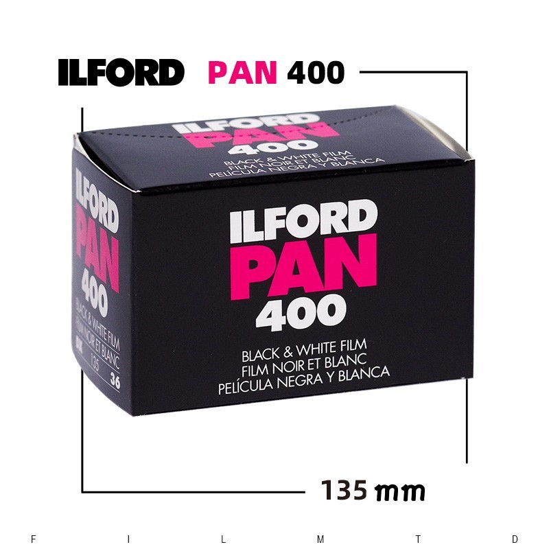 คุณภาพสูง ILFORD Pan 400 ฟิล์มสีดําและสีขาว 135 35 มม. B&W ฟิล์มลบ 36 แสง
