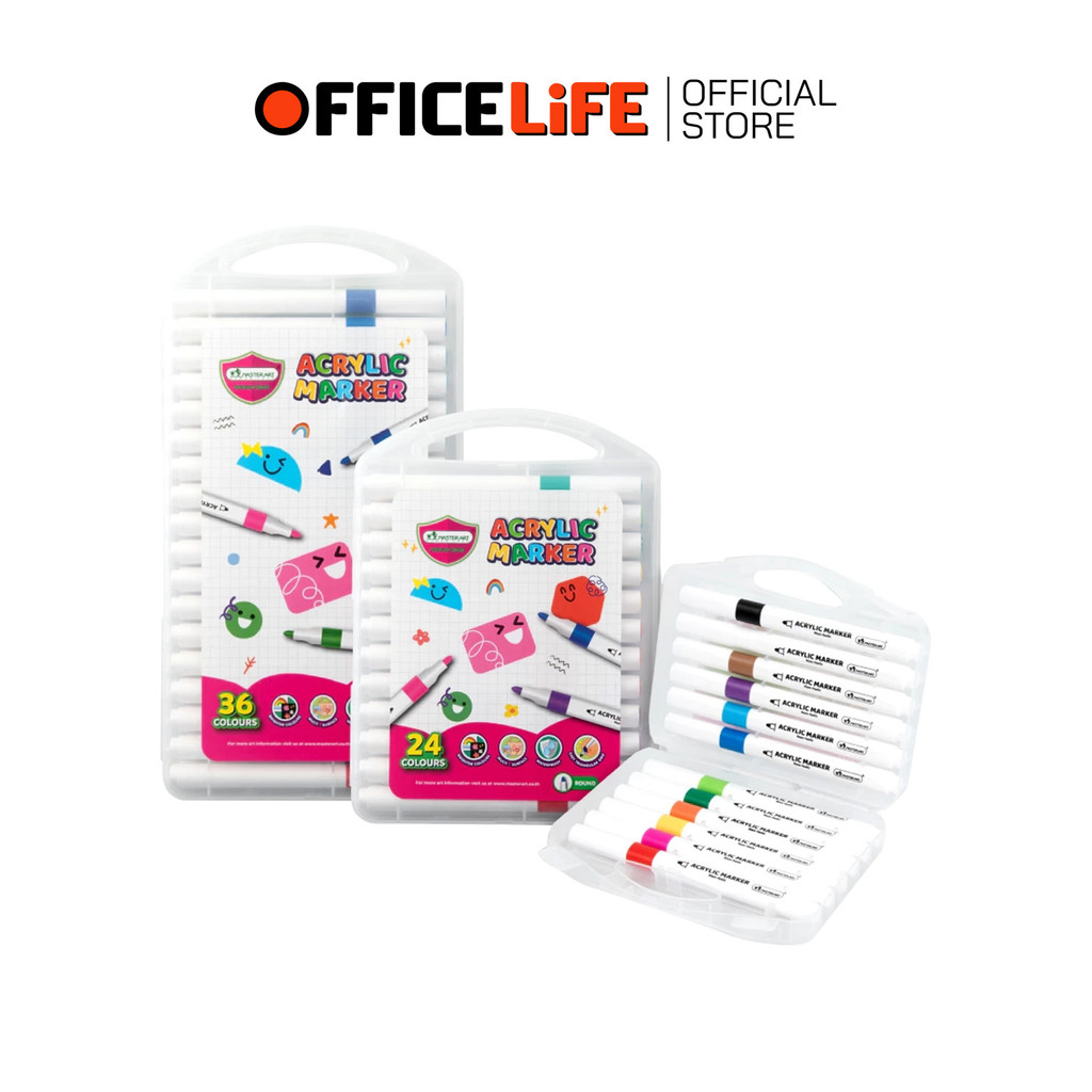 MASTER ART (มาสเตอร์อาร์ต) ปากกาสี  ACRYLIC MARKER อะคริลิคมาร์คเกอร์ จำนวน 12 สี / 24 สี / 36 สี ( 