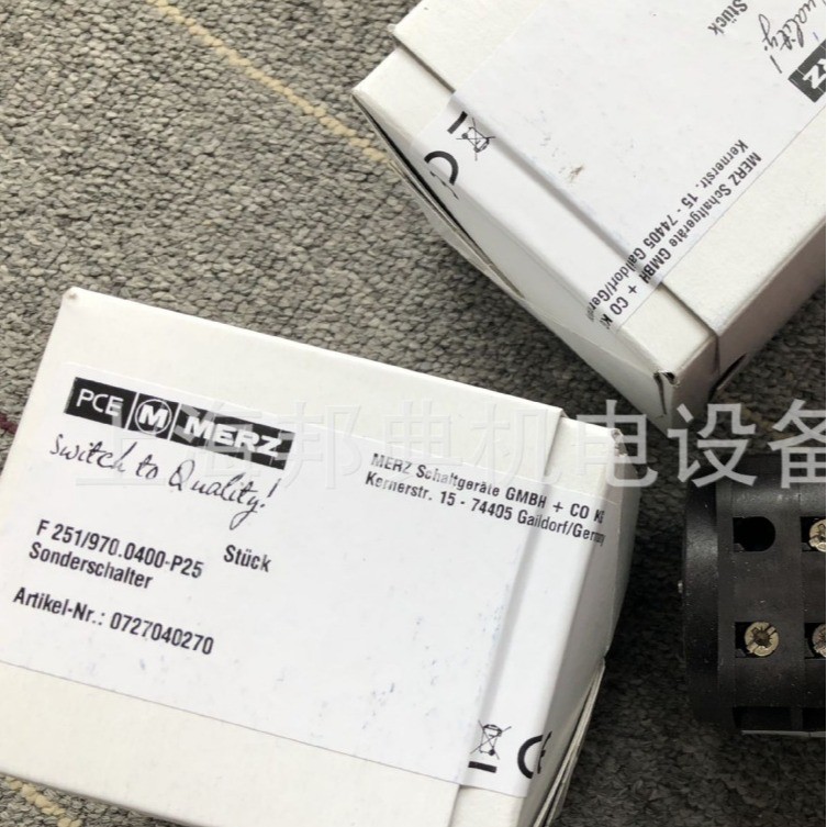 อุปทานคุณภาพสูงเยอรมนีนําเข้าสวิตช์ลูกบิด เมอร์ซ 0727040270 F 251-970.0400-P25 P9TJ