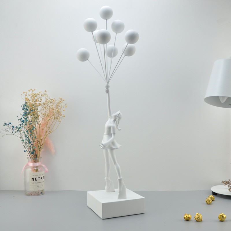 Jianzhi Home Banksy Banksy ประติมากรรม Banksy บอลลูนสาวตกแต่งงานฝีมือตกแต่งบ้าน DSBQ