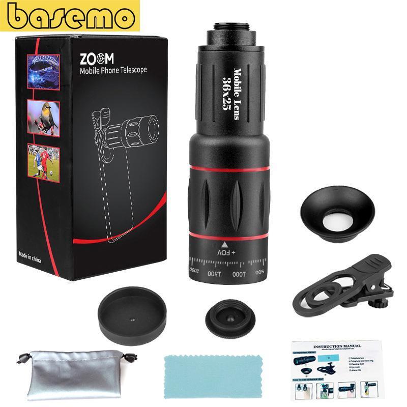 【TamarindGlow Mall】เลนส์ฟิกส์เทเลโฟโต้ 36×25 หนีบโทรศัพท์ , กล้องส่องทางไกลตาเดียว , ความคมชัด HD