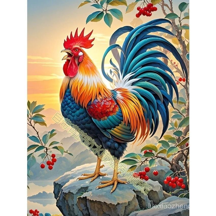 ไก่ทองประกาศ Xiaojixing Gao Zhao Town House สติ๊กเกอร์โชคดีตกแต่ง Entrance ภาพวาด Big Cock สติกเกอร์