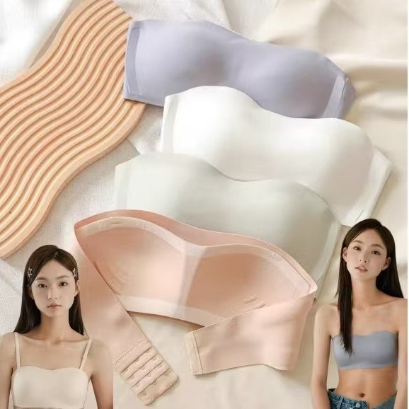 บรา เสื้อชั้นในเกาะอก ชั้นในไร้โครง สีพื้น เสื้อในเกาะอก ฟองน้ำบาง เนื้อผ้านิ่ม สวมใส่สบาย