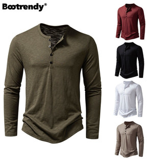 เสื้อ Henley ไม้ไผ่ขนาดบวกของผู้ชาย - เสื้อยืดสตรีทแวร์น้ําห…