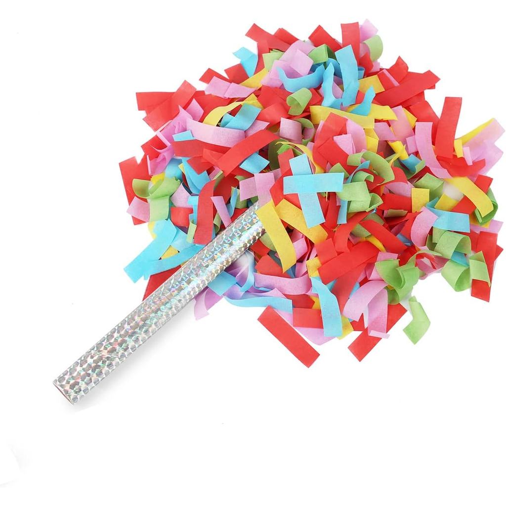 BATTIFE 10Pack Colorful Confetti Wands, Confetti Shoot Poppers, Tissue Paper Flick Flutter Sticks fo