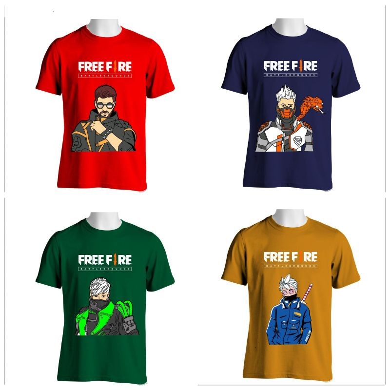 แฟชั่นผู้ใหญ่ FREEFIRE COUPLE เสื้อยืดสําหรับผู้ใหญ่และเด็ก