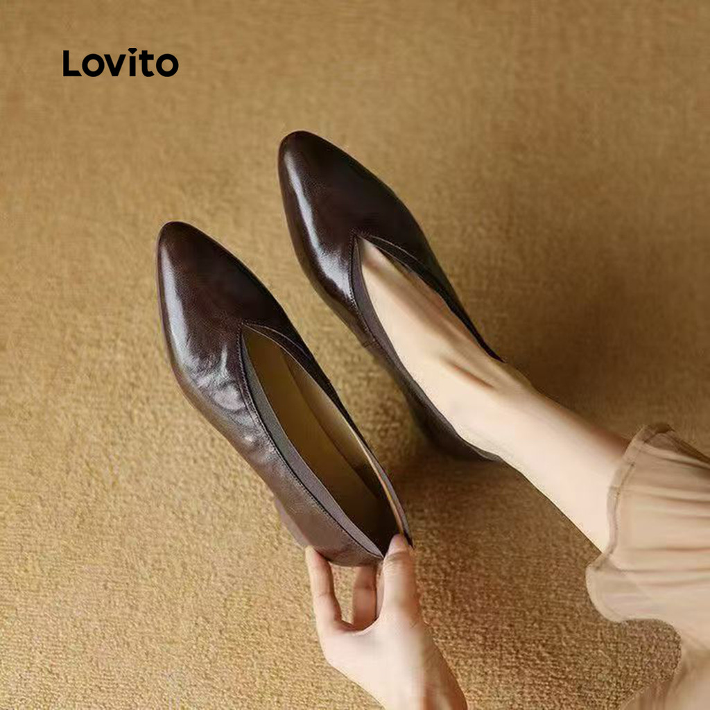 Lovito รองเท้ากีฬาเรือสายอ่อน เรียบหรูสำหรับผู้หญิง LFAS1073