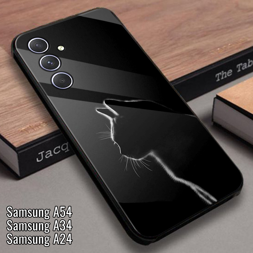 SAMSUG A24 A34 A54 Case - SAMSUNG A24 A34 A54 Casing - (CAT) - Phone Case - Phone Softcase - Glass S