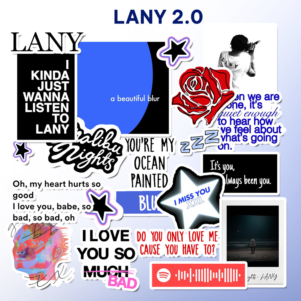 20 ชิ้น LANY 2.0 Artist สติกเกอร์แพ็ค | สติ๊กเกอร์กันน้ําป้องกันการจางหาย | สติ๊กเกอร์แล็ปท็อป HP ความงาม