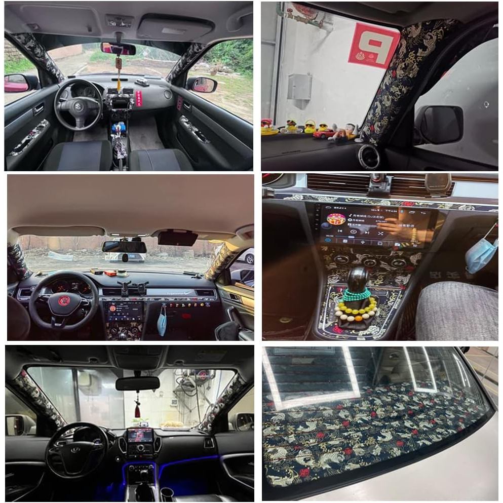 Zicobox Car Interior Car Sticker JDM Japanese Style Cotton Bronzing Automotive Interior Sticker Self