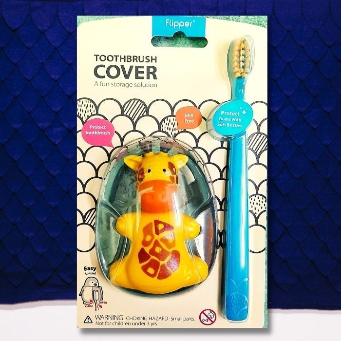 Flipper Fun Animal แปรงสีฟันสําหรับเด็ก Combo แปรงสีฟันและที่วางยีราฟ