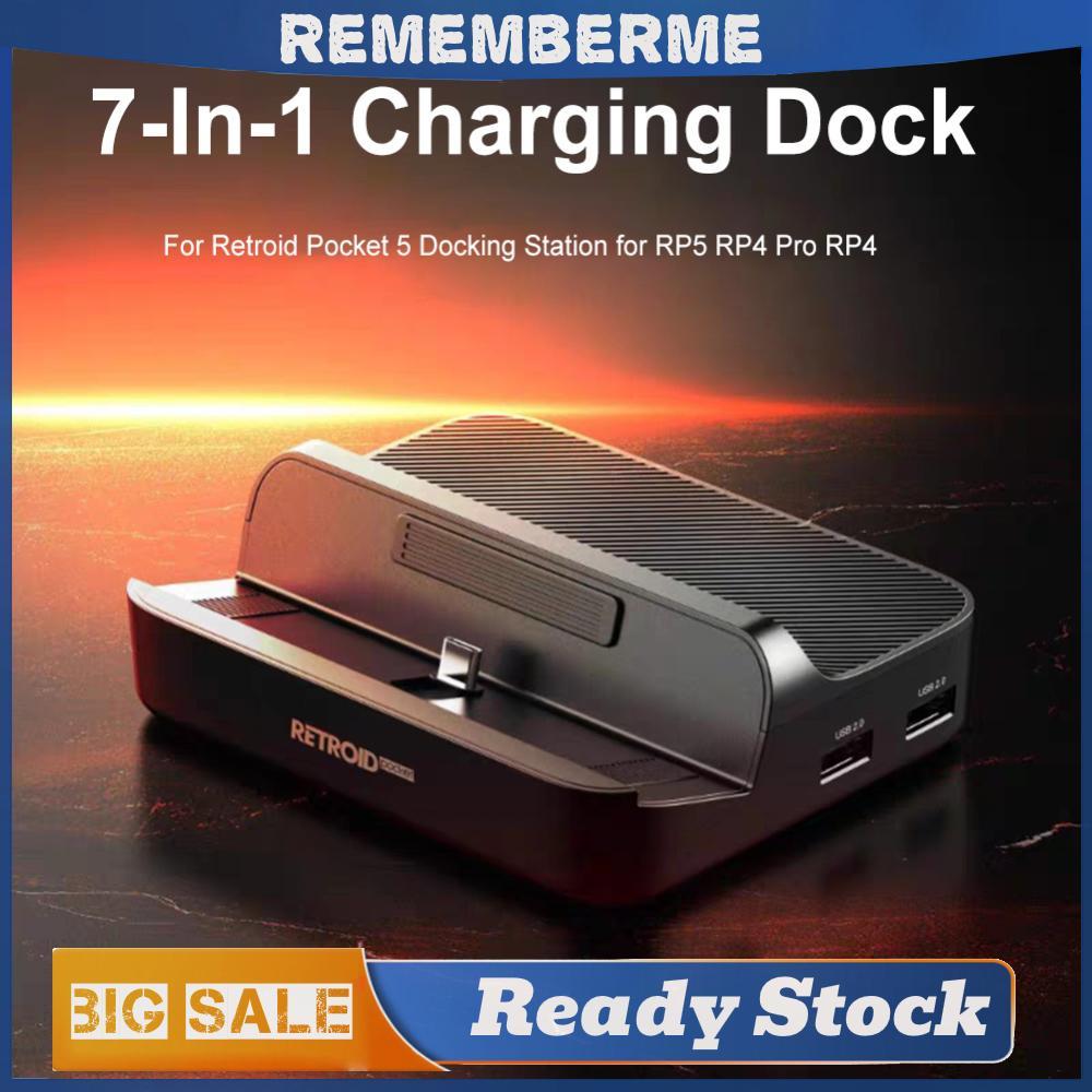 7-In-1 แท่นชาร์จสําหรับ Retroid Pocket 5 Docking Station PD ชาร์จ HDMI-ใช้งานร่วมกับ Charger Dock St