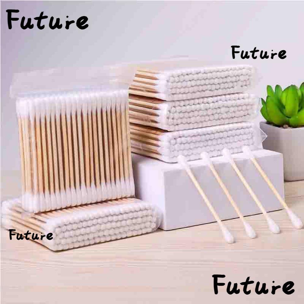 อนาคต 100 ชิ้น Double-Tipped Cotton Buds, Cotton Buds สําลีปราศจากคลอรีน, ทําความสะอาดไม้ 100% Cotto