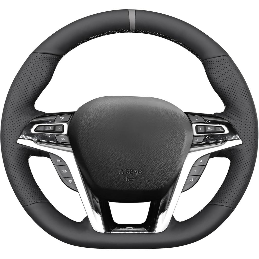 MEWANT ฝาครอบพวงมาลัยสําหรับ LDV Maxus D90 2017-2020 Hand-Stitched Suede ของแท้หนังพวงมาลัยรถ