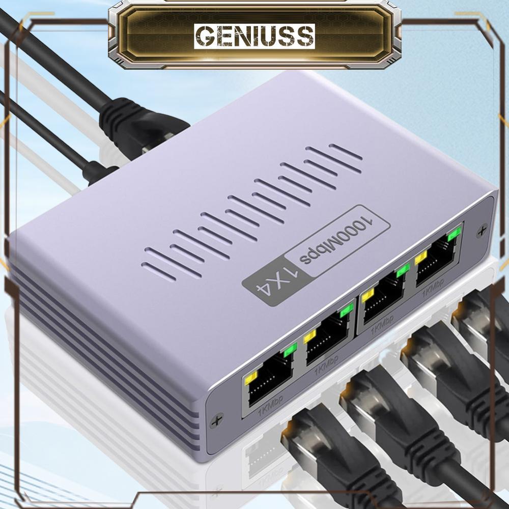 [geniuss.th] Gigabit Ethernet Splitter 1 ถึง 2/3/4 Network Splitter พร้อมสายไฟ Type-c RJ45 LAN อินเท