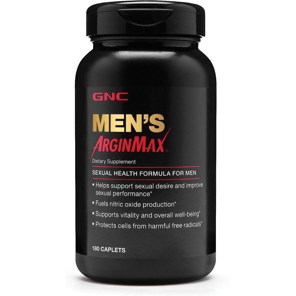 GNC Mens Arginmax อาหารเสริมเพื่อสุขภาพทางเพศสําหรับผู้ชาย, 180 นับ, รองรับการไหลของเลือดและพลัง