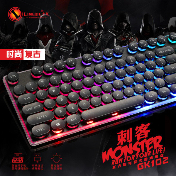 keyboard keyboard mechanical คีย์บอร์ด โรงงานขายตรง Limei gk102 Punk คีย์บอร์ด USB แบบมีสาย Luminous
