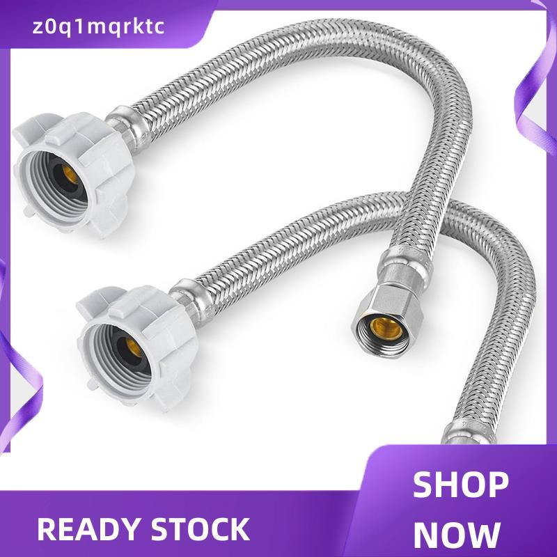 z0q1mqrktc 12-in Braided Toliet Hose,3/8In Comp X 7/8In Ballcock,สายจ่ายน้ําสแตนเลสสําหรับเปลี่ยนท่อ