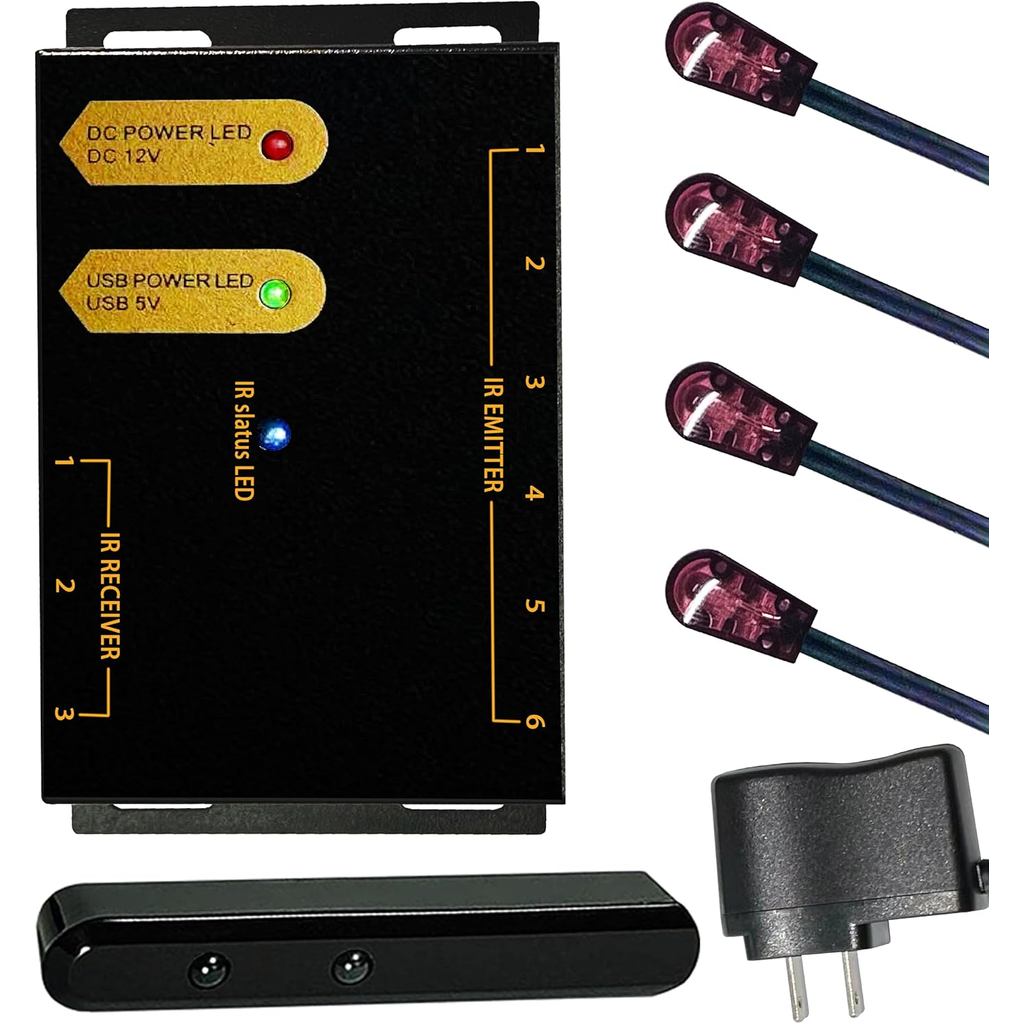 IR Repeater Kit, ระบบ ir Repeater, IR Remote Control Extender .รองรับสูงสุด 100 ฟุต Dual Sensors Rec