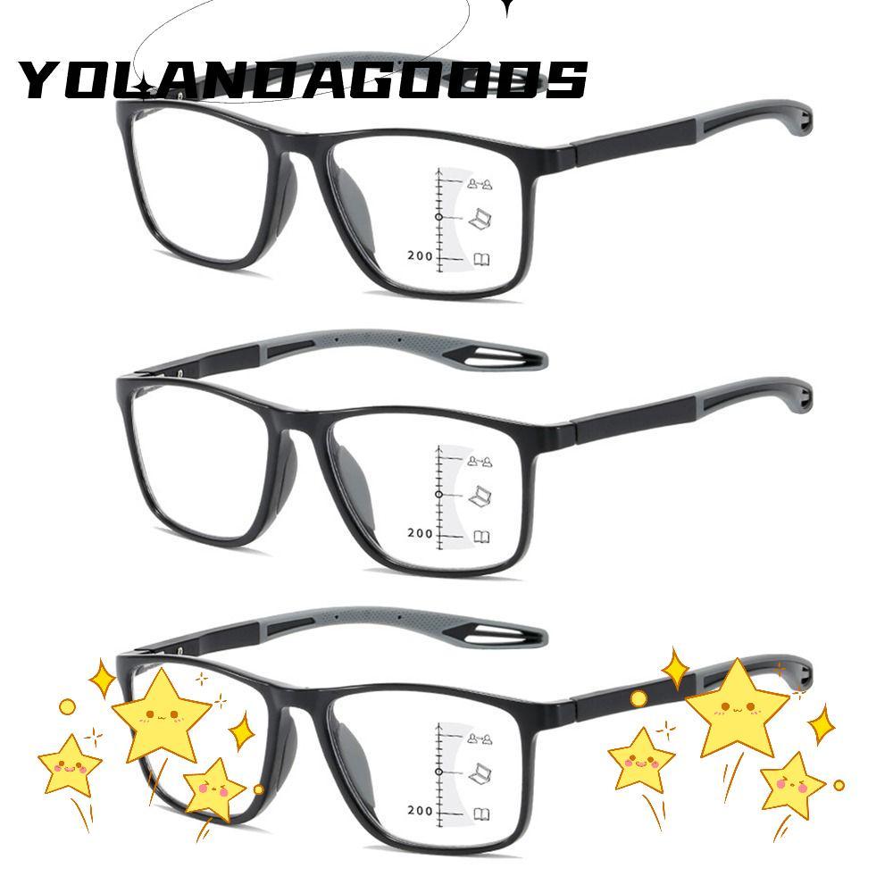 YOLA แว่นตาอ่านหนังสือกีฬาแฟชั่น Progressive Multifocal Eye Protection Frame แว่นตา Presbyopic