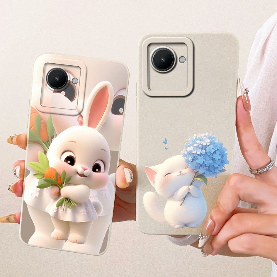 สําหรับRealme C30 C30sปลอกRMX3581 RMX3623 RMX3690 น่ารักการ์ตูนกระต่ายแมวกันกระแทกสําหรับRealme Narz