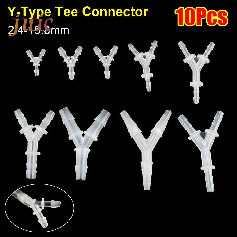 น้ําผลไม้ 10 ชิ้น Y-Type Tee Connector, 2.4-15.8 มม.นุ่ม 3 ทาง Connector, PP PE ท่อพลาสติกอุปกรณ์สํา